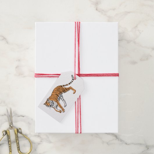 Tijger 2 cadeaulabel (Met Touw)