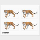 Tijger 2 rechthoekige sticker (Vel)