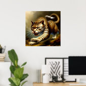 Tijger (2) Wilde kat Poster (Thuiskantoor)