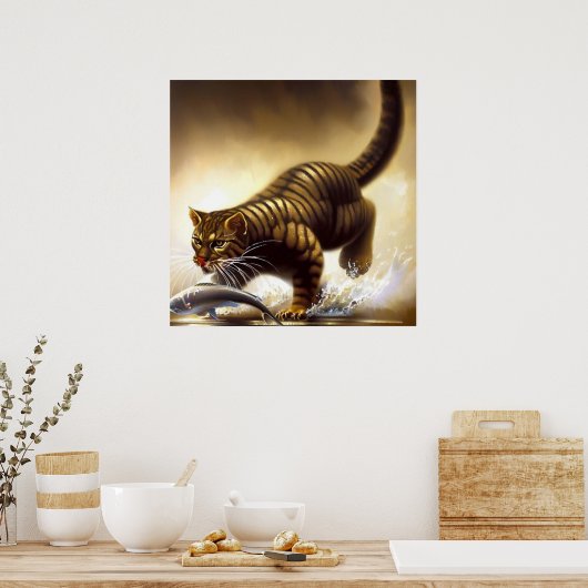 Tijger (3) Wilde kat Poster (Keuken)