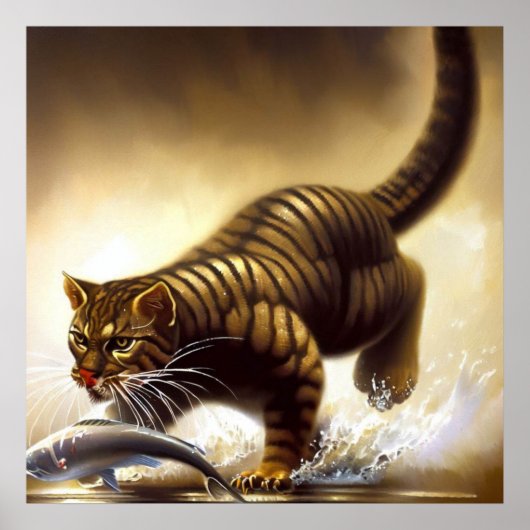 Tijger (3) Wilde kat Poster (Voorkant)