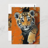 Tijger 3D-illusie Briefkaart (Voorkant / Achterkant)