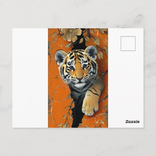 Tijger 3D-illusie Briefkaart (Achterkant)