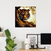 Tijger (5) Wilde kat Poster (Thuiskantoor)