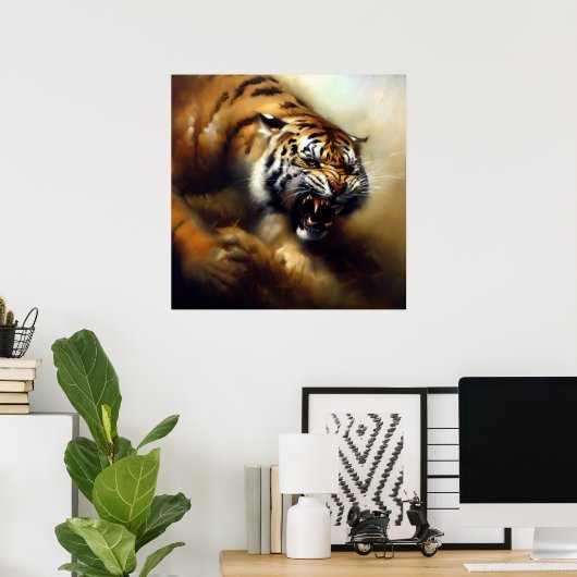 Tijger (6) Wilde kat Poster (Thuiskantoor)