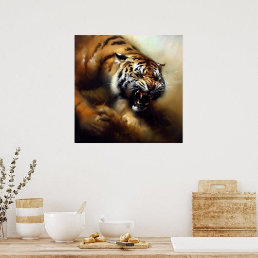 Tijger (6) Wilde kat Poster (Keuken)