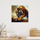 Tijger (8) Wilde kat Poster (Keuken)