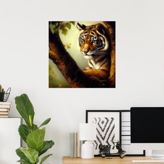 Tijger (9) Wilde kat Poster (Thuiskantoor)