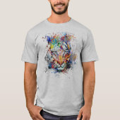 Tijger Abstract kunstschilderen T-shirt (Voorkant)