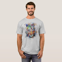 Tijger Abstract kunstschilderen T-shirt