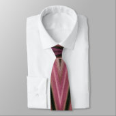 Tijger, Abstract Roze Mauve Zigzag Chevron Sjabloo Stropdas (Gebonden)