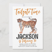 Tijger achterklep verjaardag uitnodigen kaart (Voorkant)
