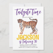 Tijger achterklep verjaardag uitnodigen kaart (Voorkant)