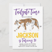 Tijger achterklep verjaardag uitnodigen kaart (Voorkant)