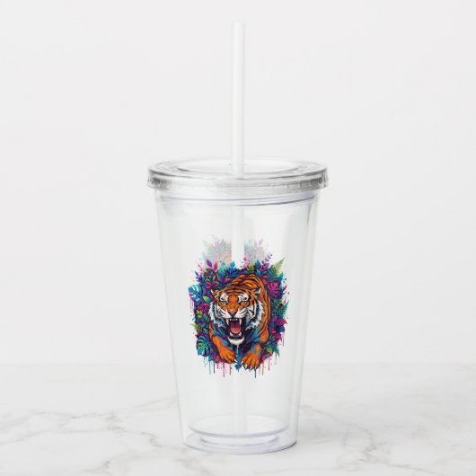 Tijger Acryl Drinkbeker (Voorkant)
