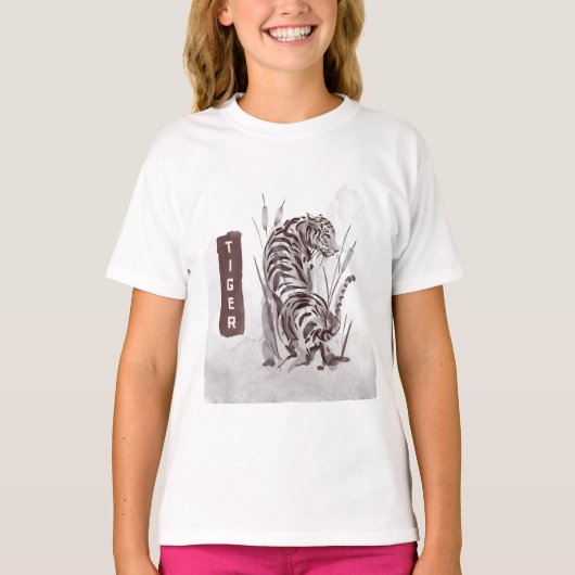 Tijger afbeelding t shirt (Voorkant)