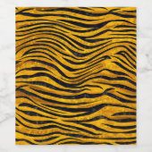 Tijger afdrukken - Gold Clusters Wijn Etiket (Enkel label)