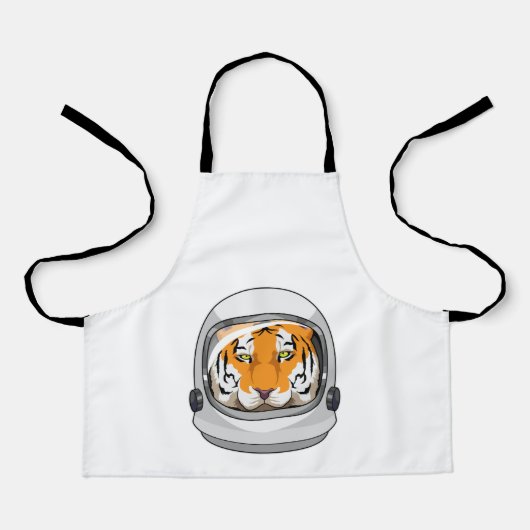 Tijger als astronaut met helm schort (Voorkant)