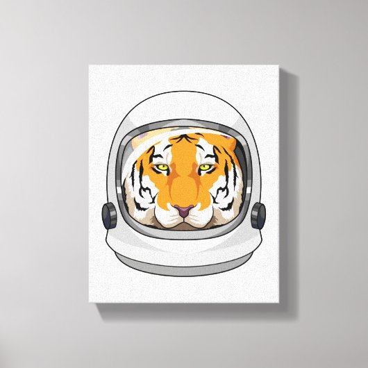 Tijger als astronaut met Helmet Canvas Afdruk (Voorkant)