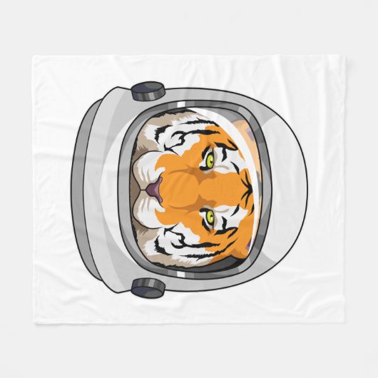 Tijger als astronaut met Helmet Fleece Deken (Voorkant (Horizontaal))