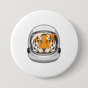 Tijger als astronaut met Helmet Ronde Button 7,6 Cm