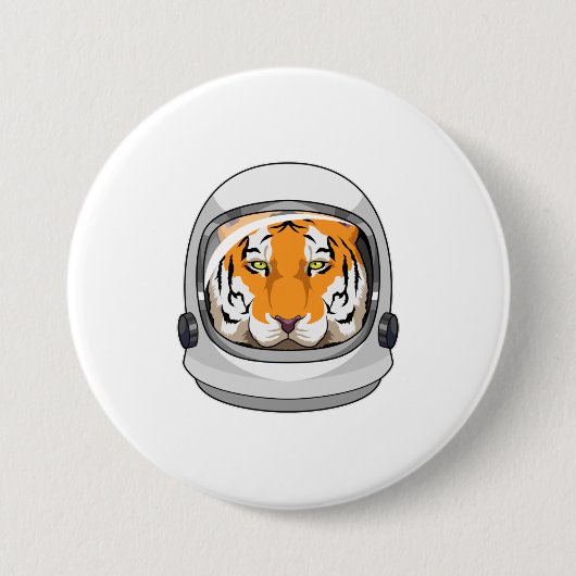 Tijger als astronaut met Helmet Ronde Button 7,6 Cm (Voorkant)