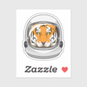 Tijger als astronaut met Helmet Sticker (Vel)