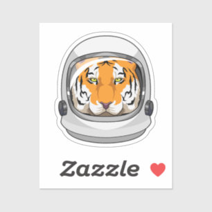 Tijger als astronaut met Helmet Sticker