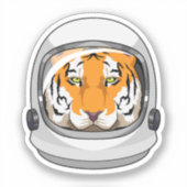 Tijger als astronaut met Helmet Sticker (Voorkant)