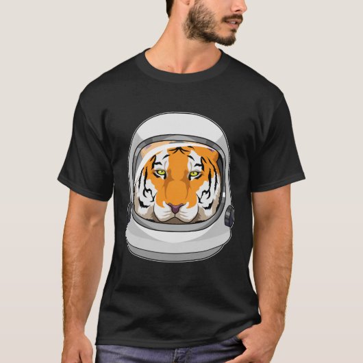 Tijger als astronaut met Helmet T-shirt (Voorkant)
