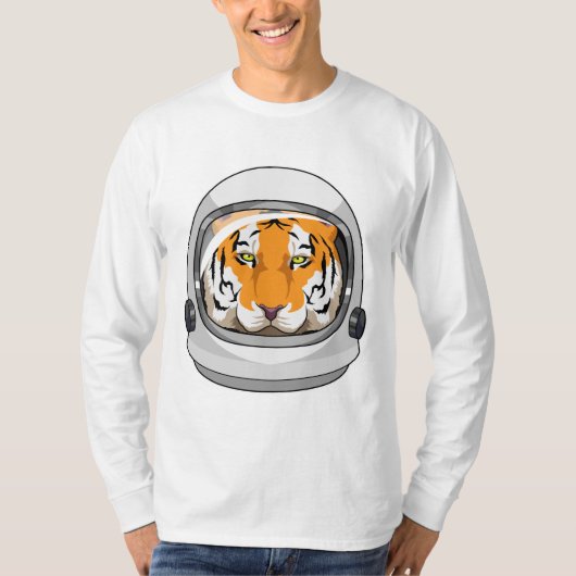 Tijger als astronaut met Helmet T-shirt (Voorkant)