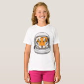 Tijger als astronaut met Helmet T-shirt (Voorkant volledig)