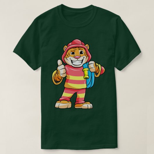 Tijger als brandweerman met slang t-shirt (Design voorkant)