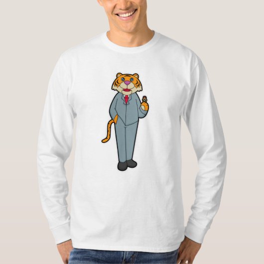 Tijger als bruidegom met bruiloft t-shirt (Voorkant)