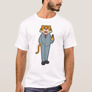 Tijger als bruidegom met bruiloft t-shirt