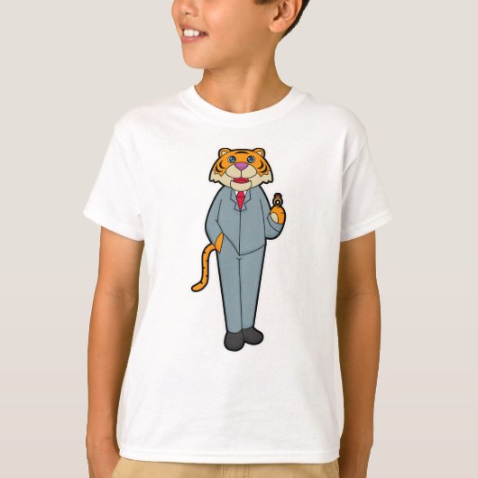 Tijger als Bruidegom met Trouwring T-shirt (Voorkant)