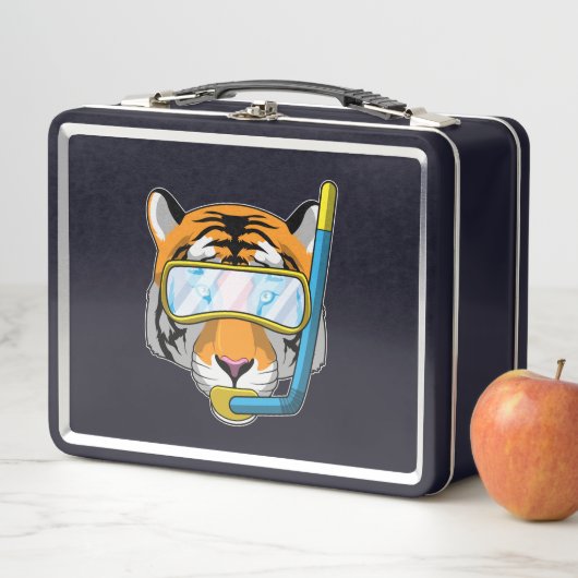 Tijger als duiker met Snorkel (In situ)