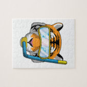Tijger als duiker met Snorkel Legpuzzel (Horizontaal)
