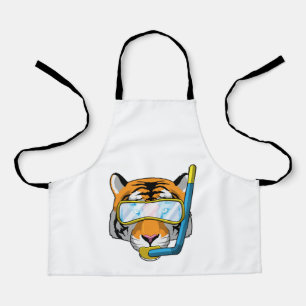 Tijger als duiker met Snorkel Schort