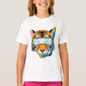 Tijger als duiker met Snorkel T-shirt (Voorkant)