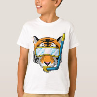Tijger als duiker met Snorkel