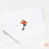 Tijger als Football speler met Football Vierkante Sticker (Envelop)