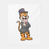 Tijger als gom met jasje en Pet Fleece Deken (Voorkant)
