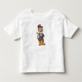 Tijger als gom met jasje en Pet Kinder Shirts (Voorkant)