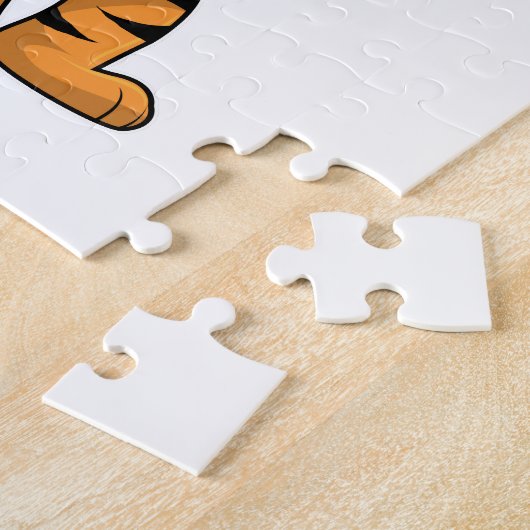 Tijger als gom met jasje en Pet Legpuzzel (Zijkant)