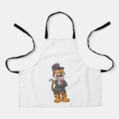 Tijger als gom met jasje en Pet Schort (Voorkant)