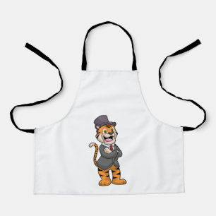 Tijger als gom met jasje en Pet Schort