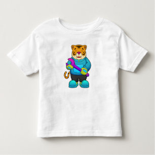 Tijger als mechanisch met moersleutel kinder shirts