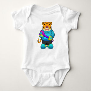 Tijger als mechanisch met moersleutel romper