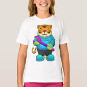 Tijger als mechanisch met moersleutel t-shirt (Voorkant)